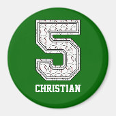 Persoonlijk Baseball Nummer 5 Magneet (Voorkant)