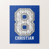 Persoonlijk Baseball nummer 8 Legpuzzel (Verticaal)