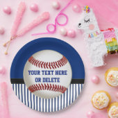 Persoonlijk Baseball Paper Bord Red, White Blue (Feest)