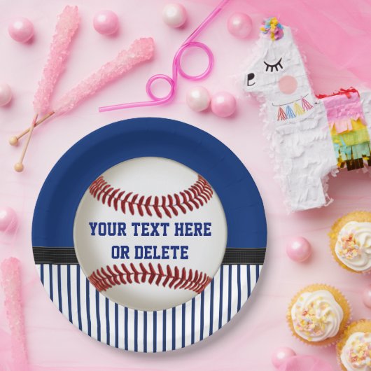 Persoonlijk Baseball Paper Bord Red, White Blue (Feest)