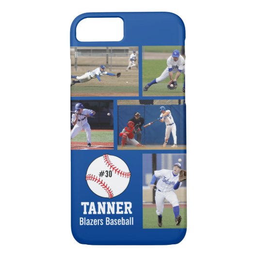 Persoonlijk Baseball Photo Collage Name Team Case-Mate iPhone Case (Achterkant)
