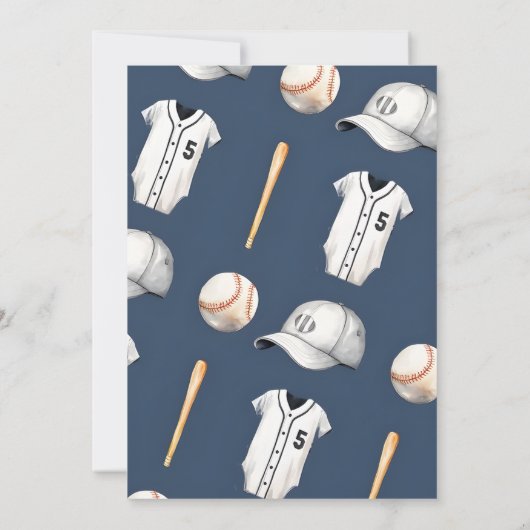 Persoonlijk Baseball Rookie Baby shower Kaart (Achterkant)