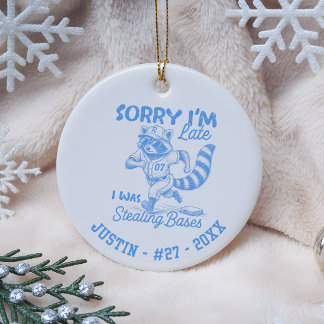 Persoonlijk Baseball Speler Cadeau Aangepaste Naam Keramisch Ornament