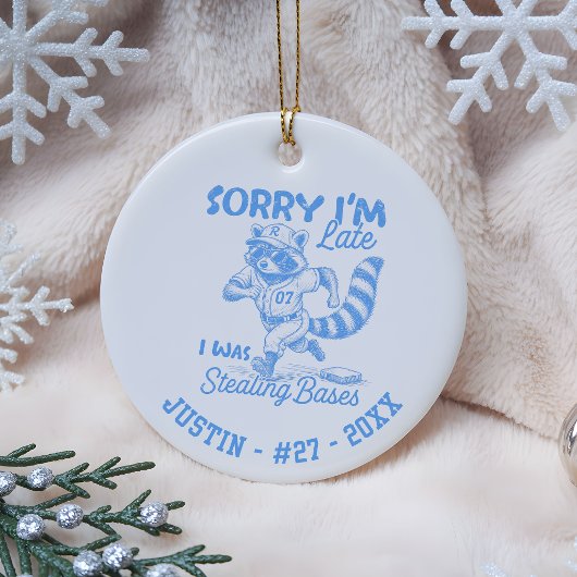 Persoonlijk Baseball Speler Cadeau Aangepaste Naam Keramisch Ornament