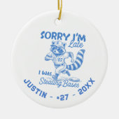 Persoonlijk Baseball Speler Cadeau Aangepaste Naam Keramisch Ornament (Voorkant)