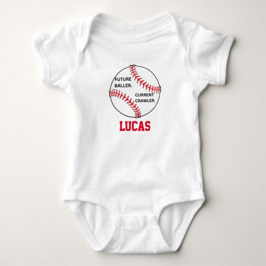 Persoonlijk Baseball Sport Thema Bodysuit (Voorkant)