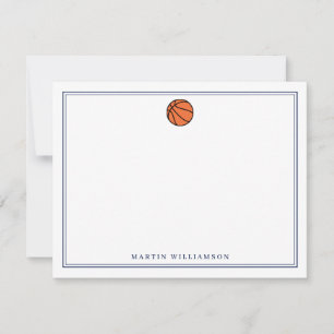 Persoonlijk Basketbal Briefpapier voor Jongens Bedankkaart