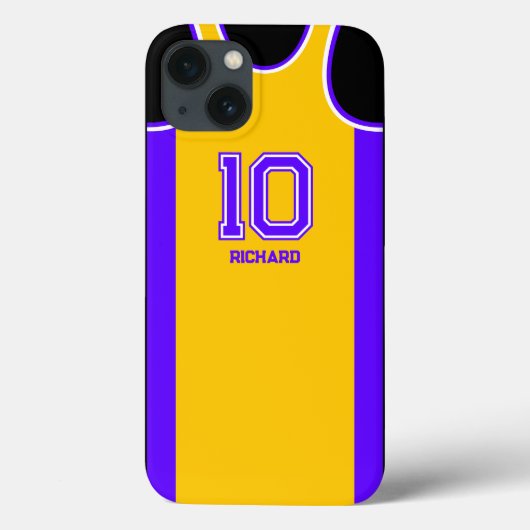 Persoonlijk Basketbal Fan Jersey Naam en Nummer Case-Mate iPhone Case (Achterkant)
