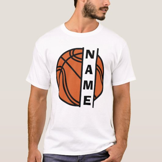 Persoonlijk basketbal gespleten frame t-shirt (Voorkant)