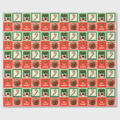 Persoonlijk basketbal kerstcadeau cadeaupapier (Vlak)