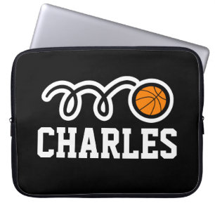 Persoonlijk basketbal neopreen 15 inch laptop sleeve