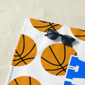 Persoonlijk Basketbal Patroon Kinderen Strandlaken (In situ)