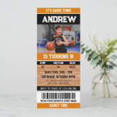 Persoonlijk Basketbal Swish Verjaardag Sport Ticke Kaart (Staand voorkant)