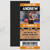 Persoonlijk Basketbal Swish Verjaardag Sport Ticke Kaart (Voorkant / Achterkant)