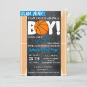 Persoonlijk basketbal thema Baby shower Slam Dunk Kaart (Staand voorkant)