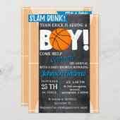 Persoonlijk basketbal thema Baby shower Slam Dunk Kaart (Voorkant / Achterkant)