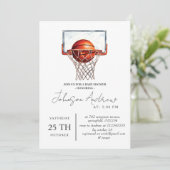 Persoonlijk basketbal thema Baby shower tekst Kaart (Staand voorkant)