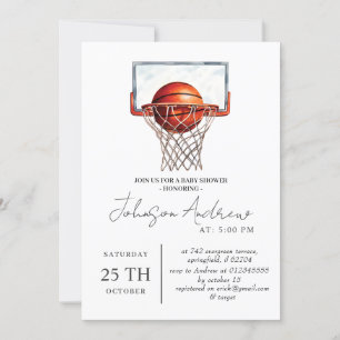 Persoonlijk basketbal thema Baby shower tekst Kaart