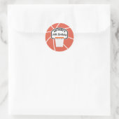 Persoonlijk basketbal verjaardagsfeest ronde sticker (Tas)