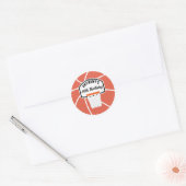 Persoonlijk basketbal verjaardagsfeest ronde sticker (Envelop)