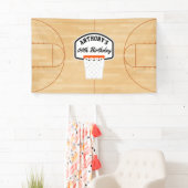 Persoonlijk basketbal verjaardagsfeest spandoek (Insitu)