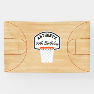 Persoonlijk basketbal verjaardagsfeest spandoek