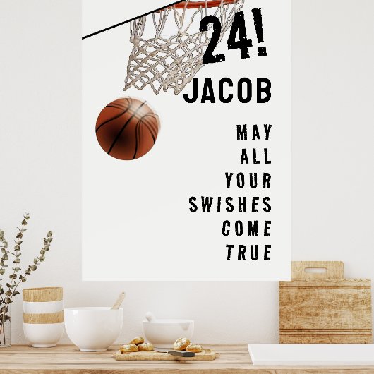 Persoonlijk Basketball Afstuderen Poster (Keuken)