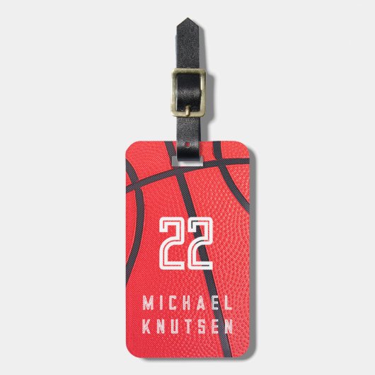 Persoonlijk Basketball Bagagelabel (Voorkant verticaal)