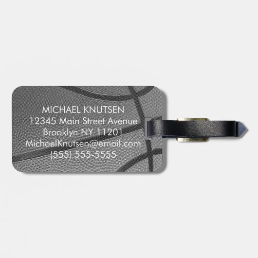 Persoonlijk Basketball Bagagelabel (Achterkant horizontaal)