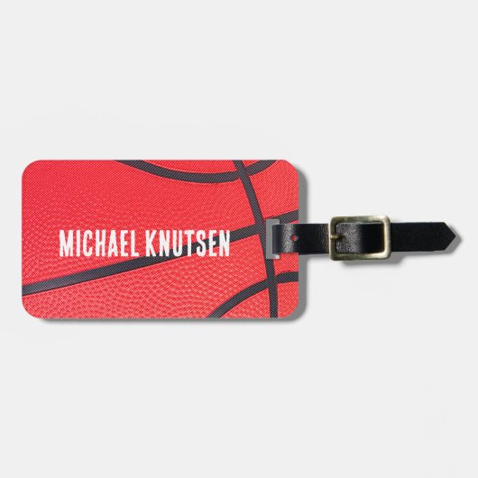 Persoonlijk Basketball Bagagelabel (Voorkant horizontaal)