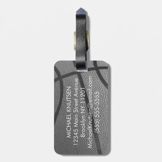 Persoonlijk Basketball Bagagelabel (Achterkant verticaal)