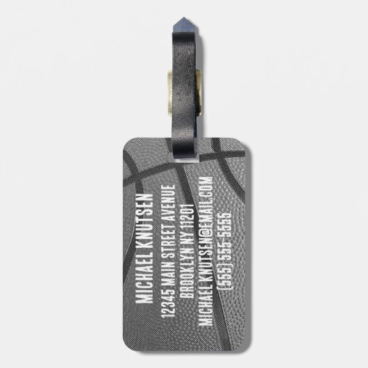 Persoonlijk Basketball Bagagelabel (Achterkant verticaal)