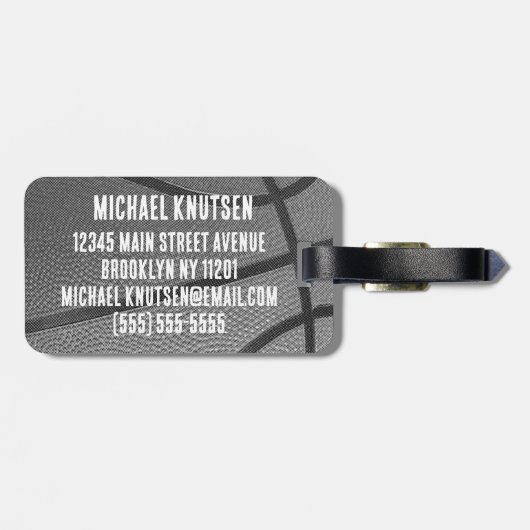 Persoonlijk Basketball Bagagelabel (Achterkant horizontaal)