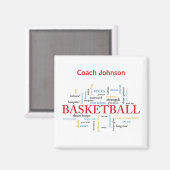 Persoonlijk Basketball Coach Hartelijk dank in woo Magneet (Voorkant / Achterkant)