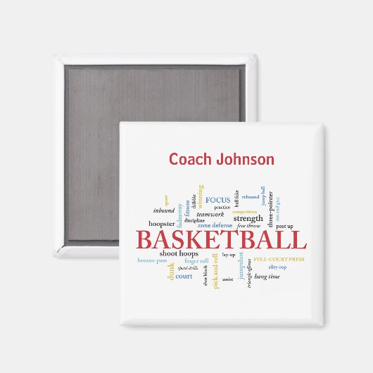 Persoonlijk Basketball Coach Hartelijk dank in woo Magneet (Voorkant / Achterkant)