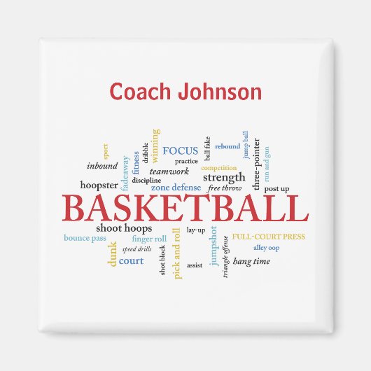 Persoonlijk Basketball Coach Hartelijk dank in woo Magneet (Voorkant)