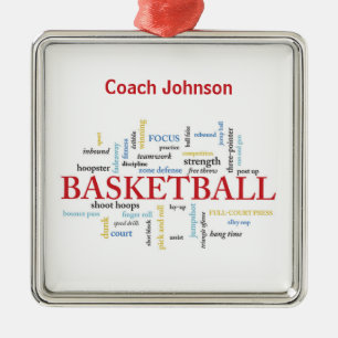 Persoonlijk Basketball Coach Hartelijk dank in woo Metalen Ornament