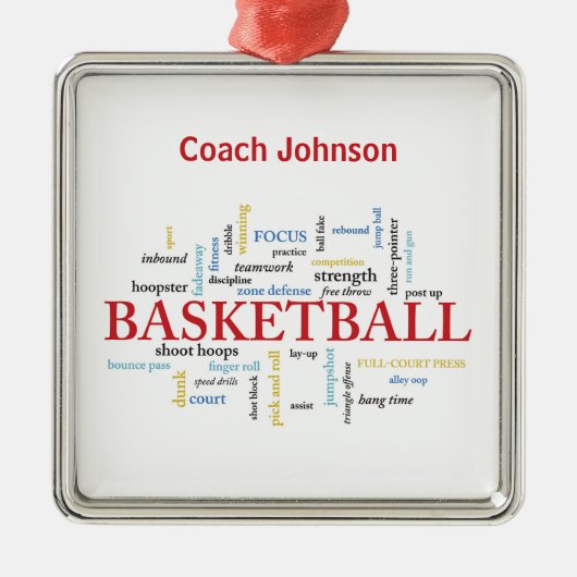 Persoonlijk Basketball Coach Hartelijk dank in woo Metalen Ornament (Voorkant)