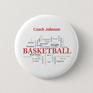 Persoonlijk Basketball Coach Hartelijk dank in woo Ronde Button 5,7 Cm