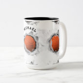 Persoonlijk Basketball Collectible Tweekleurige Koffiemok (Voorkant rechts)