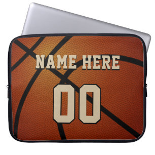 Persoonlijk Basketball Hoesje Jouw naam en nummer Laptop Sleeve