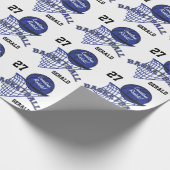 Persoonlijk Basketball - in een donkerblauw Cadeaupapier (Hoek)