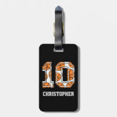 Persoonlijk Basketball Number 10 Bagagelabel (Achterkant verticaal)