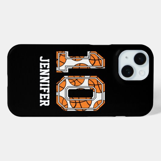 Persoonlijk Basketball Number 10 Case-Mate iPhone Case (Achterkant (horizontaal))