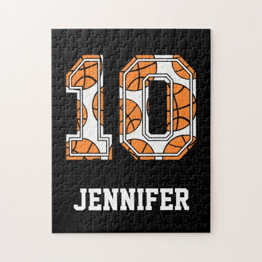 Persoonlijk Basketball Number 10 Legpuzzel (Verticaal)