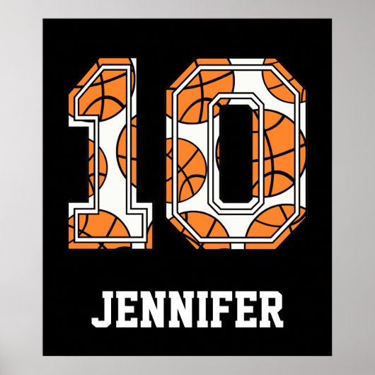 Persoonlijk Basketball Number 10 Poster (Voorkant)