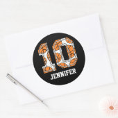 Persoonlijk Basketball Number 10 Ronde Sticker (Envelop)