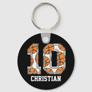 Persoonlijk Basketball Number 10 Sleutelhanger