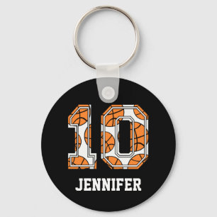 Persoonlijk Basketball Number 10 Sleutelhanger