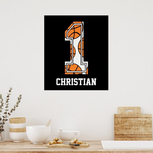 Persoonlijk Basketball Number 1 Poster (Keuken)